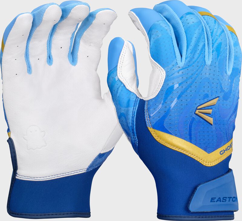 A pair of "Out of the Blue" Easton Ghost Ethos fastpitch batting gloves