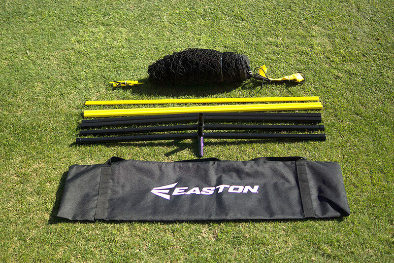Picture of an Easton XLP training net folded up on the ground