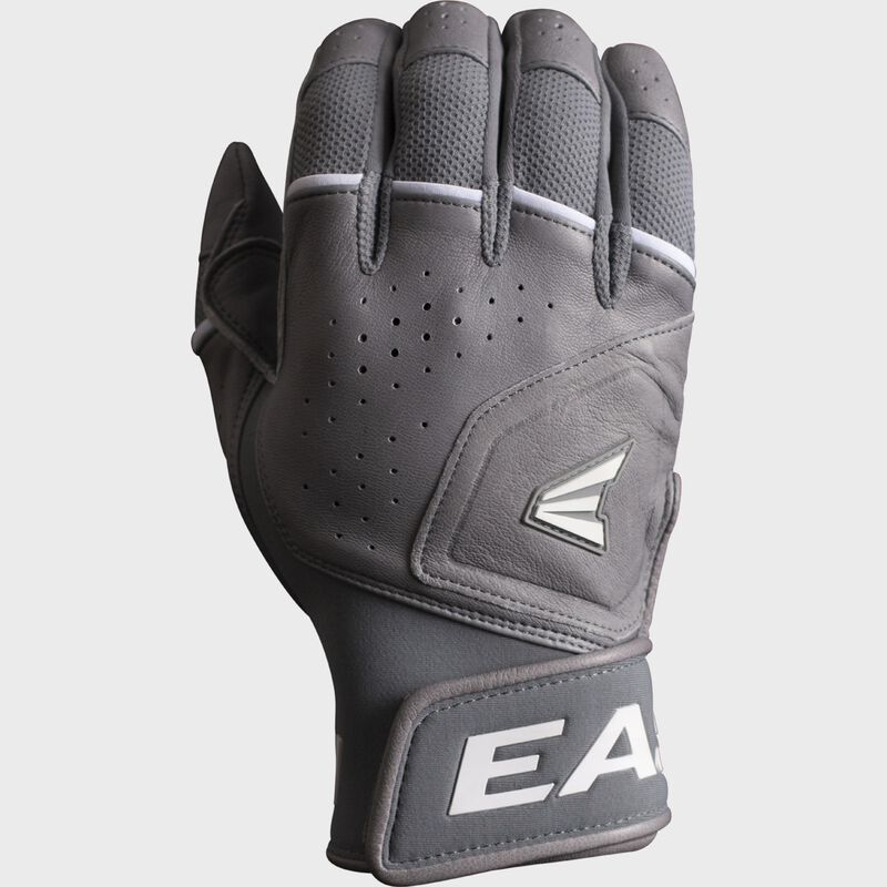 Back of a grey Tantrum Pro slowpitch batting glove