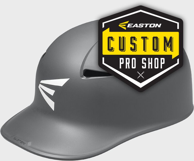 A grey Pro X skull cap with the "Easton Custom Pro Shop" logo on the helmet
