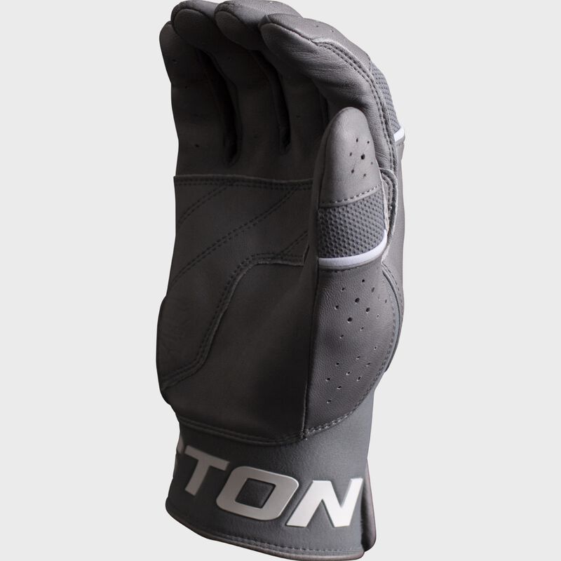 Grey thumb & palm of a Tantrum Pro slowpitch batting glove
