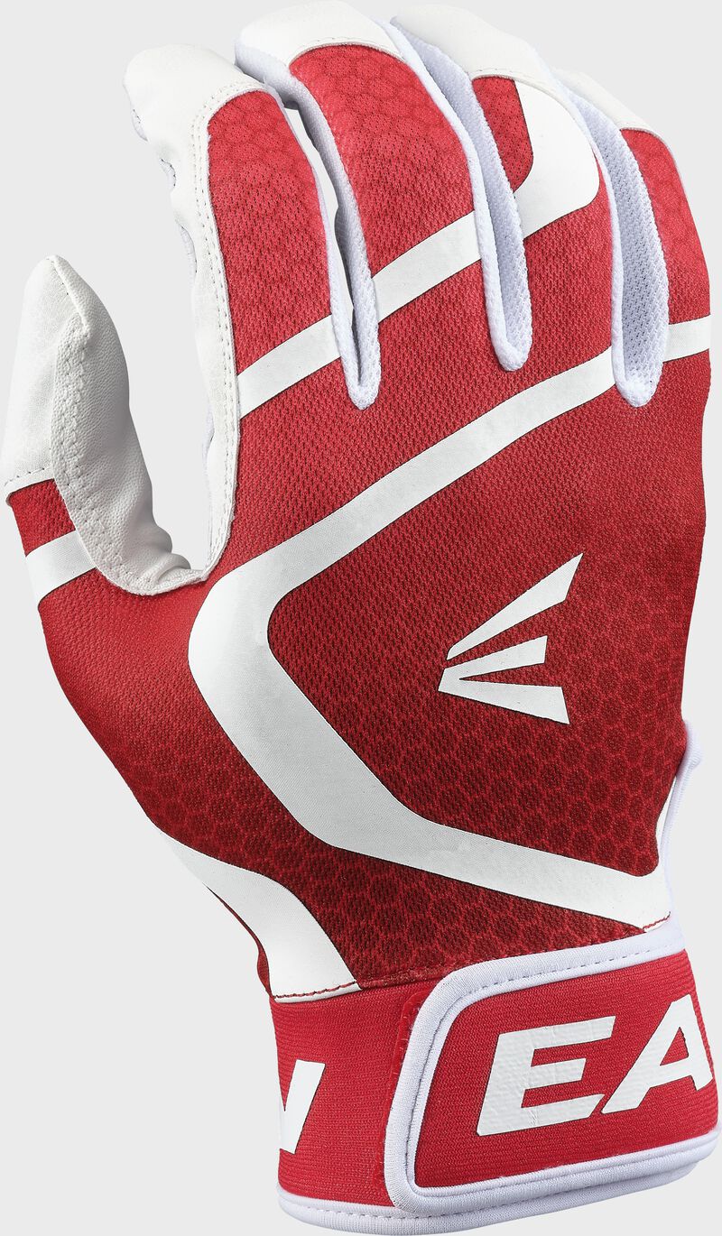 Easton Mav GT Youth Baseball Batting Gloves White/Red / Large