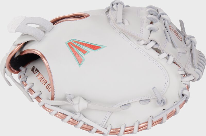 Thumb of a white Elite Series Jen Schro MYWHY Catcher's mitt
