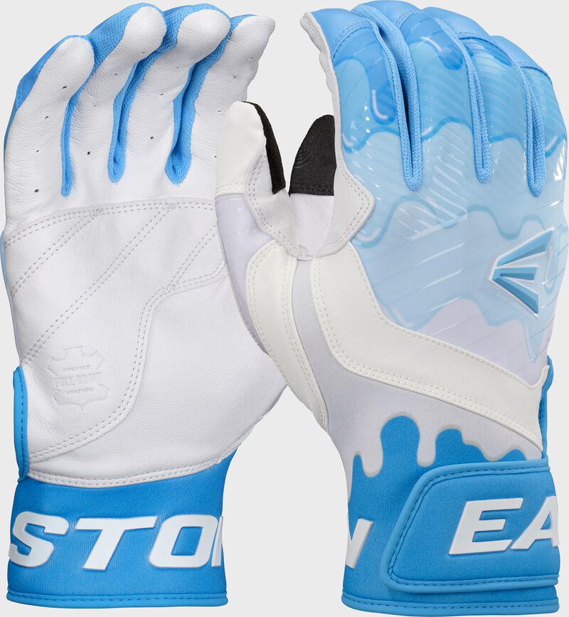 Walk-Off Ethos Drip Batting Gloves, White/Blue, Adult XL loading=