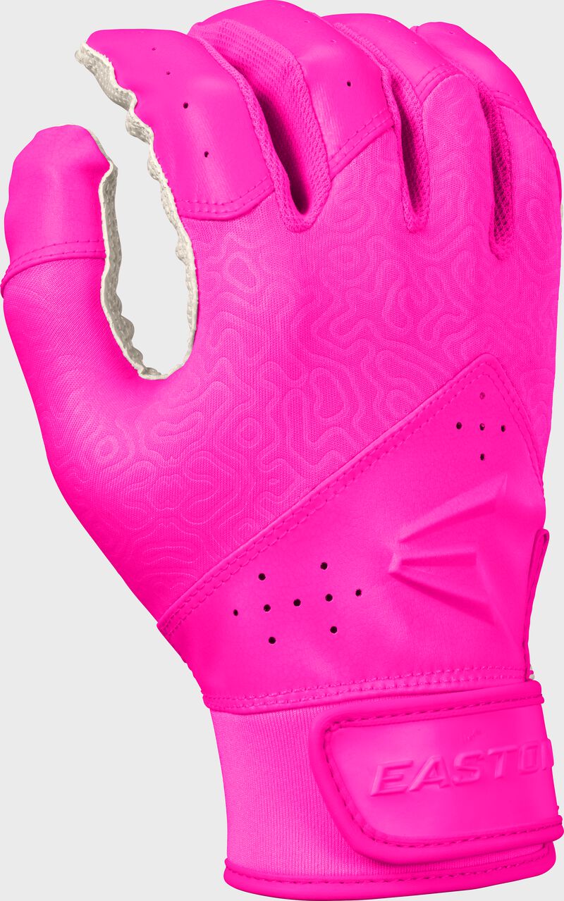 Back of a pink Easton Fundamental 2.0 Fastpitch Batting Glove