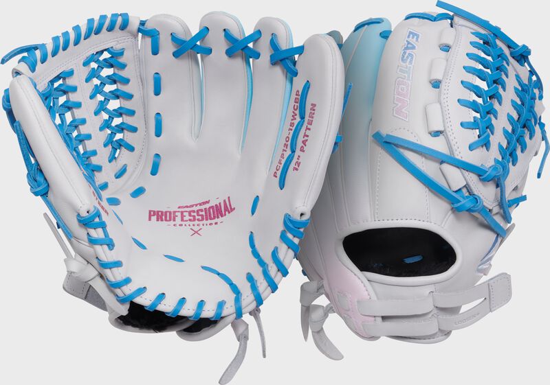 Professional Collection Color Splash 2.0 White/Columbia Blue/Pink 12" Fastpitch Utility Glove, Left Hand Throw
