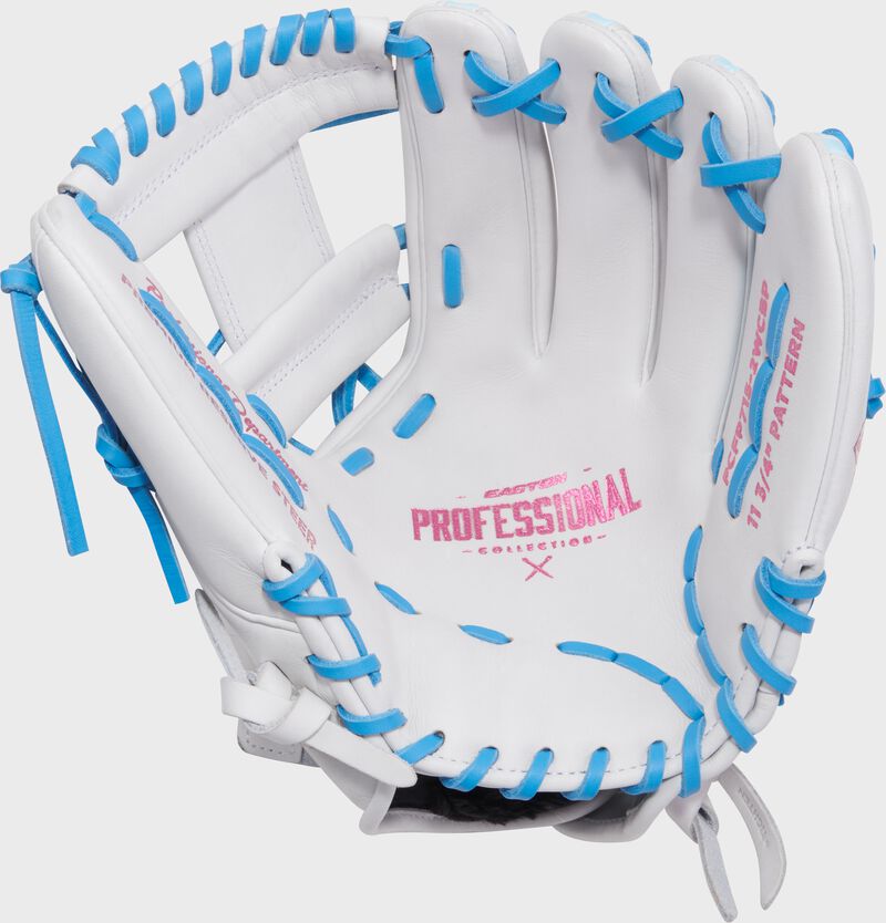 Professional Collection Color Splash 2.0 White/Columbia Blue/Pink 11.75" Fastpitch Infield Glove, Right Hand Throw