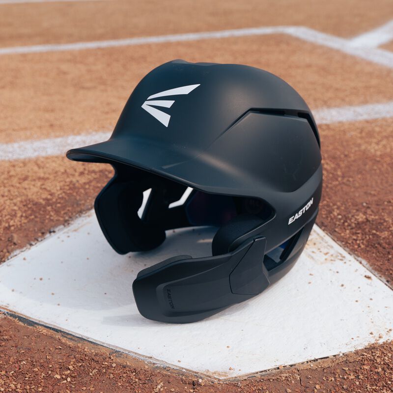 Easton Z50 Batting Helmet With Multi-Adjust Jaw Guard, Black, S/M