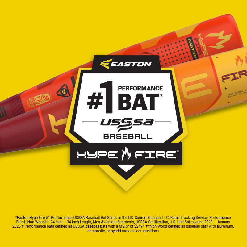 Easton Hype Fire #1 Performance USSSA Baseball Bat icon with disclaimer print on the bottom