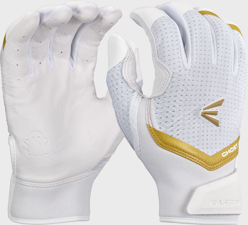 A pair of "Snowstorm" Easton Ghost Ethos fastpitch batting gloves loading=