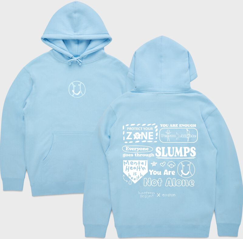 Easton x Happiness Project Collage Unisex Hoodie, Blue, Adult S