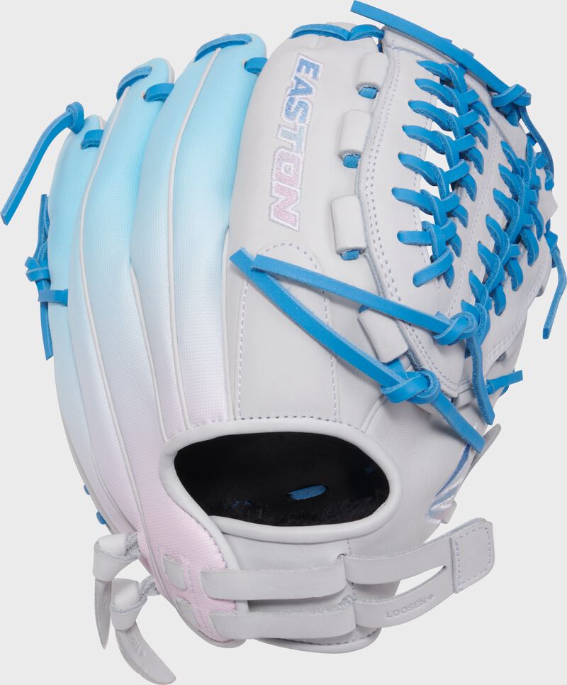 Professional Collection Color Splash 2.0 White/Columbia Blue/Pink 12" Fastpitch Utility Glove, Left Hand Throw
