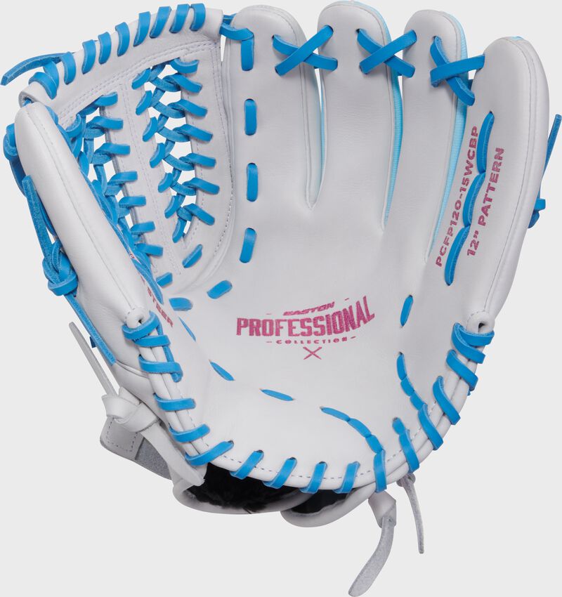 Professional Collection Color Splash 2.0 White/Columbia Blue/Pink 12" Fastpitch Utility Glove, Left Hand Throw