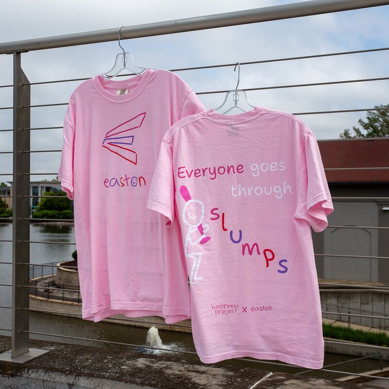 Easton x Happiness Project 'Everyone Goes Through Slumps' Tee, Pink, Adult L