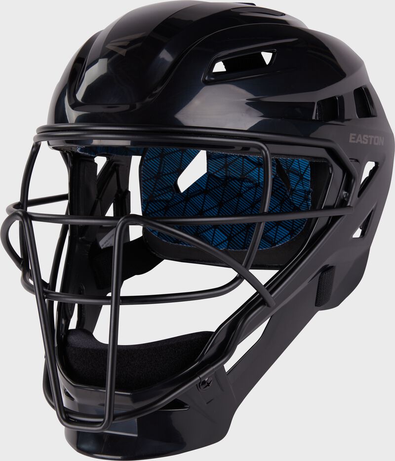 A black exclusive Gametime catcher's helmet